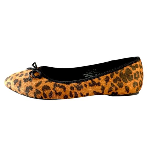 French Connection Women Leopard Print Ballet Flats With Bow Accent 9 NWOB - Picture 3 of 8